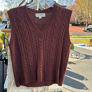 Brown sweater vest